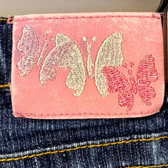 RVT Girls Jean Capris With Sequin and embroidery Butterflies design size 5 - Picture 16 of 17